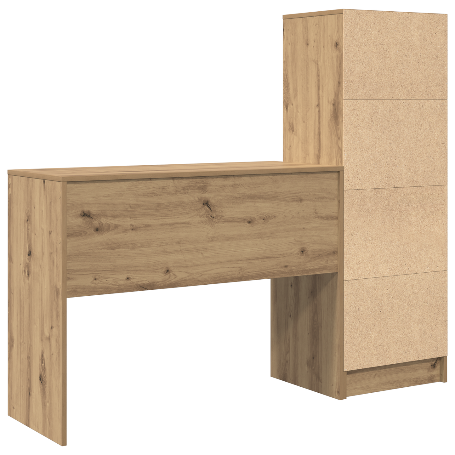 Skrivebord med skuff med hylle med lagring 2 pcs Artisan Eik