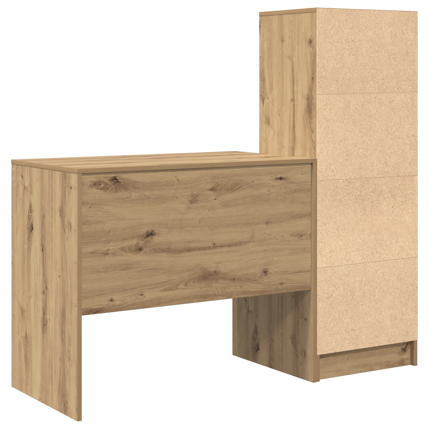 Skrivebord med skuff med hylle med lagring 2 pcs Artisan Eik