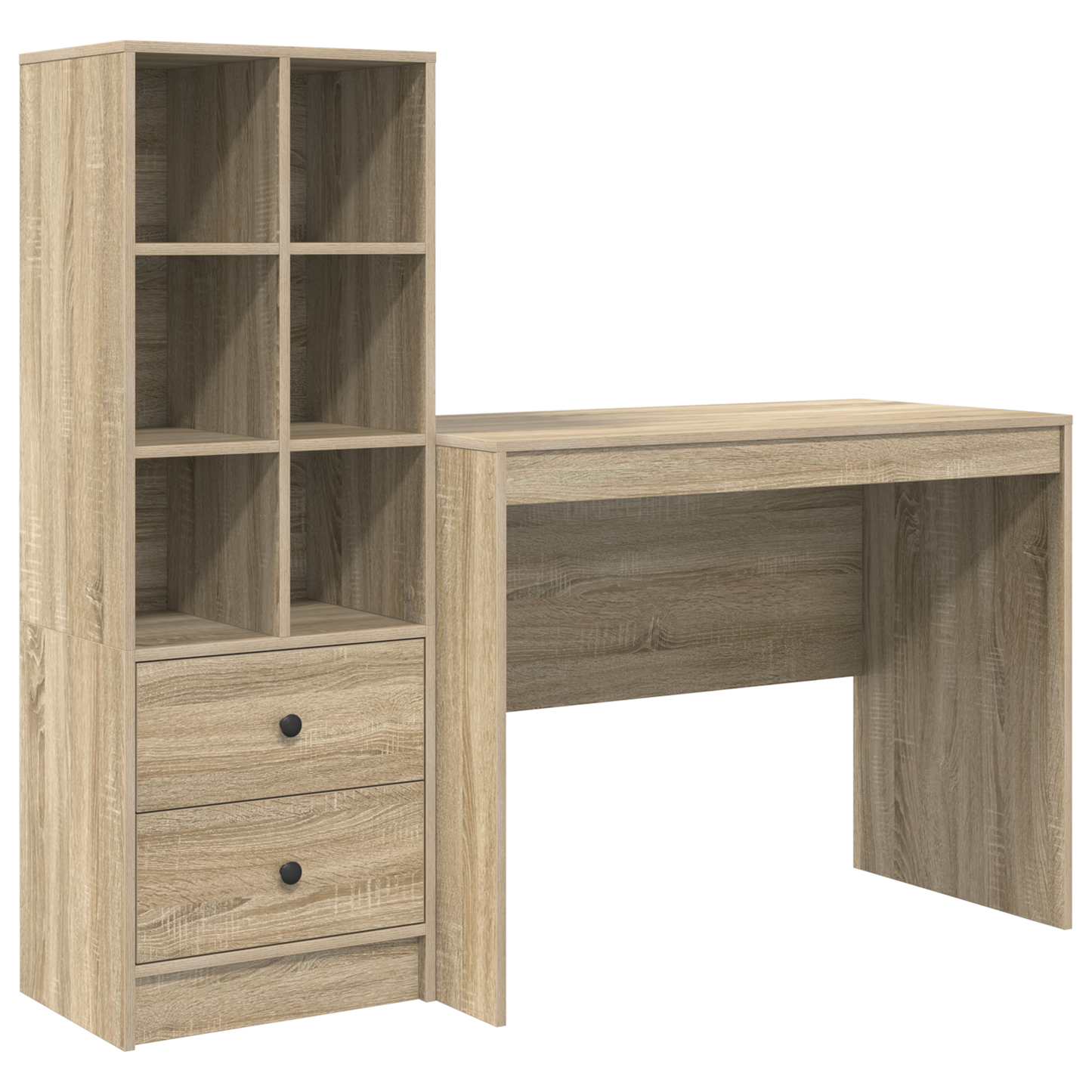 Skrivebord med skuff 2 pcs Sonoma eik