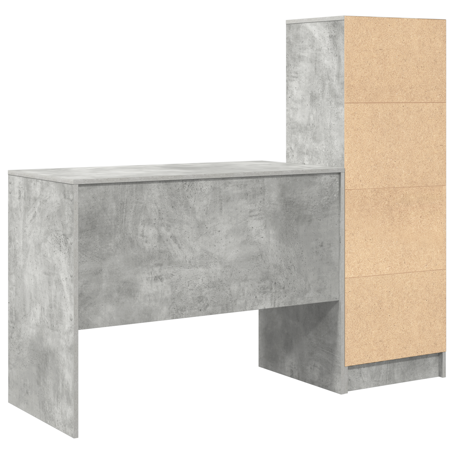 Skrivebord med skuff 2 pcs Betonggrå