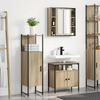 Baderomsinnredningssett med hylle 3 pcs Brun 33 x 33 x 120.5 cm