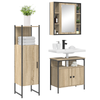 Baderomsinnredningssett med hylle 3 pcs Brun 33 x 33 x 120.5 cm