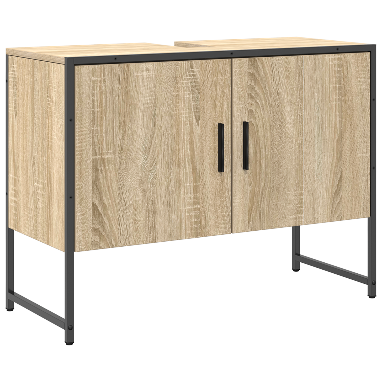 Baderomsinnredningssett med hylle 3 pcs Brun 33 x 33 x 120.5 cm