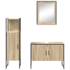 Baderomsinnredningssett med hylle 3 pcs Brun 33 x 33 x 120.5 cm