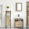 Baderomsinnredningssett med hylle 3 pcs Brun 33 x 33 x 120.5 cm