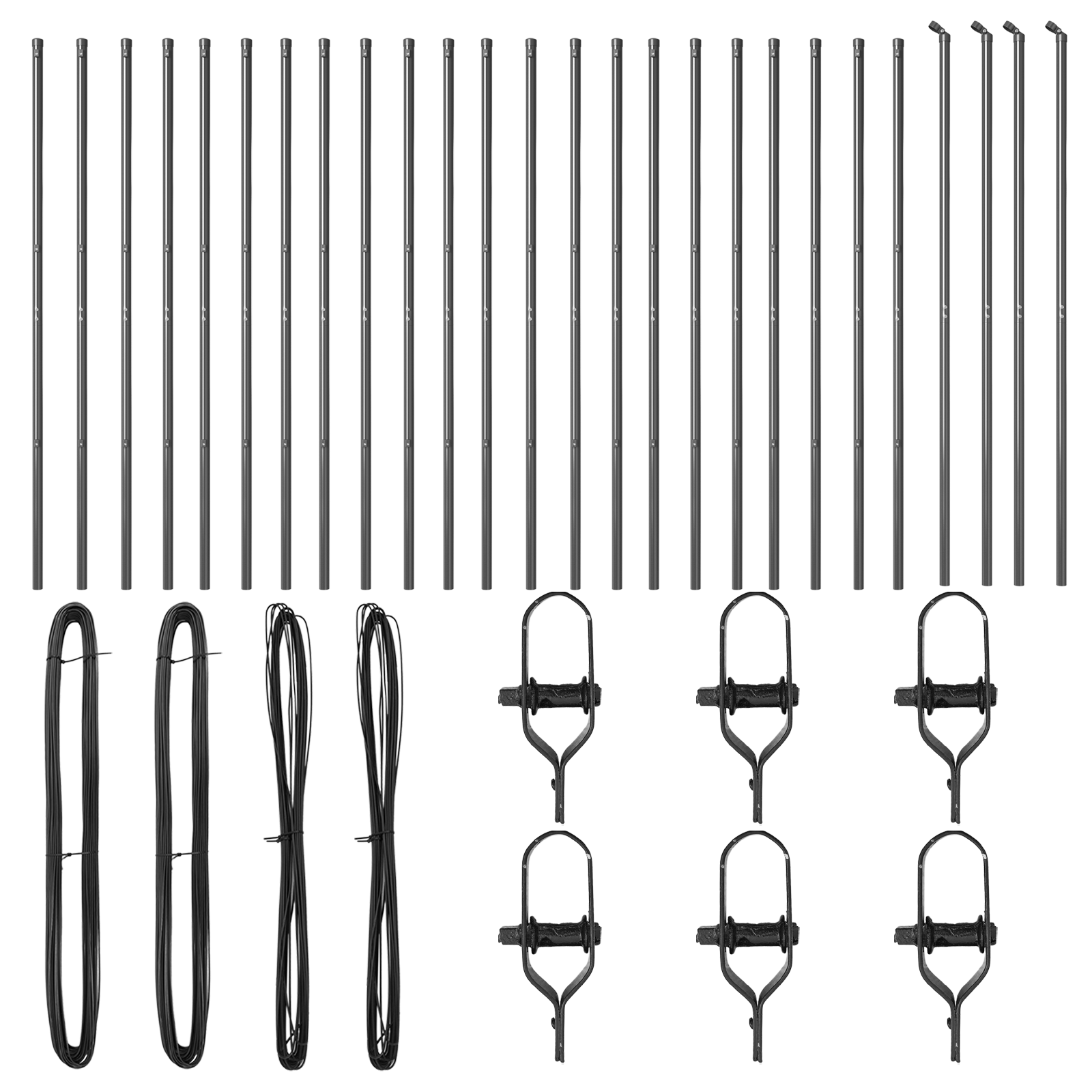 Gjerdepåle Annet 26 pcs Grå 3,2 x 3,2 x 190 cm Stål