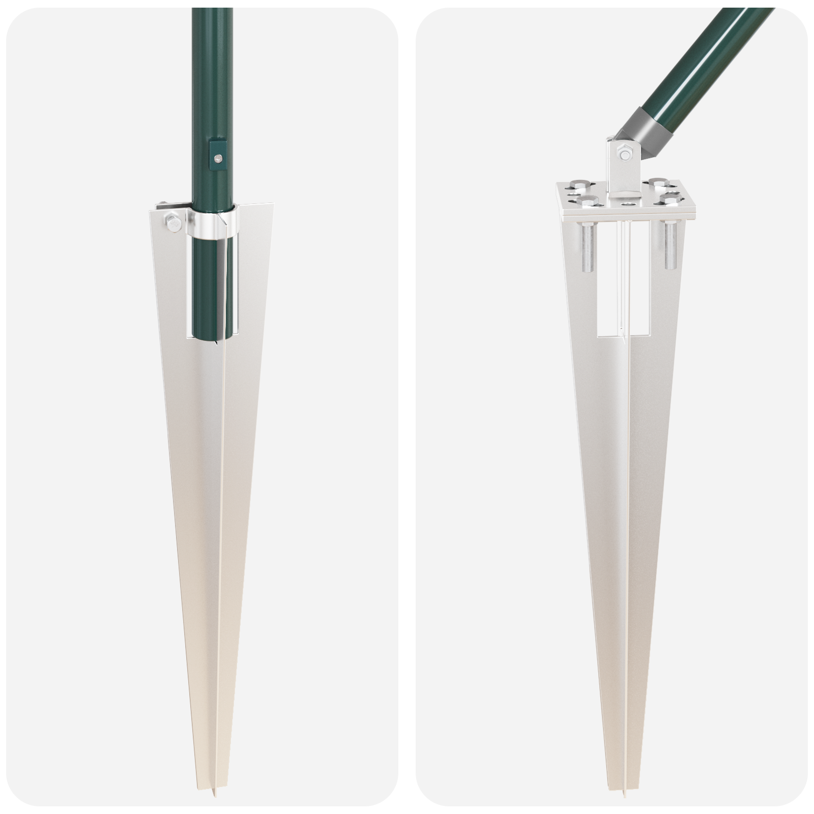 Gjerdepåle Annet 52 pcs Grå 3,2 x 3,2 x 60 cm Stål