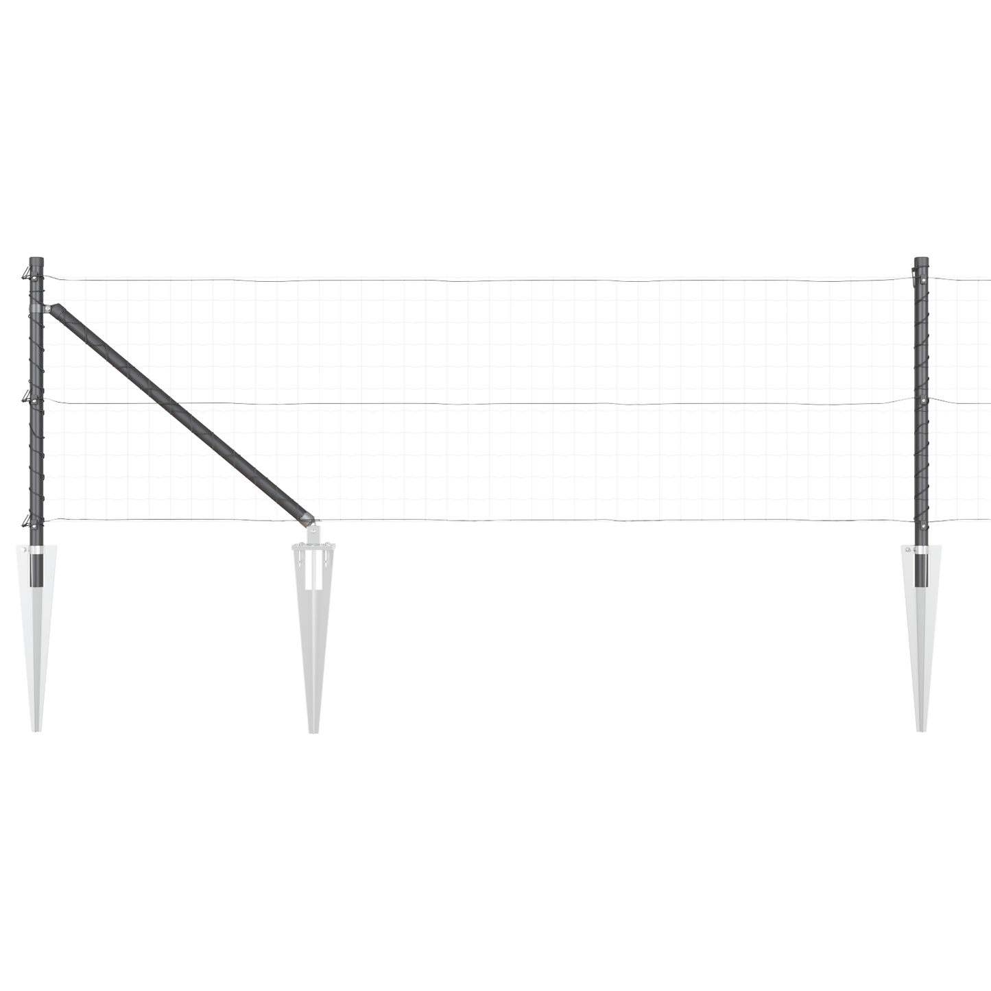 Gjerdepåle 52 pcs Grå 3,2 x 3,2 x 105 cm