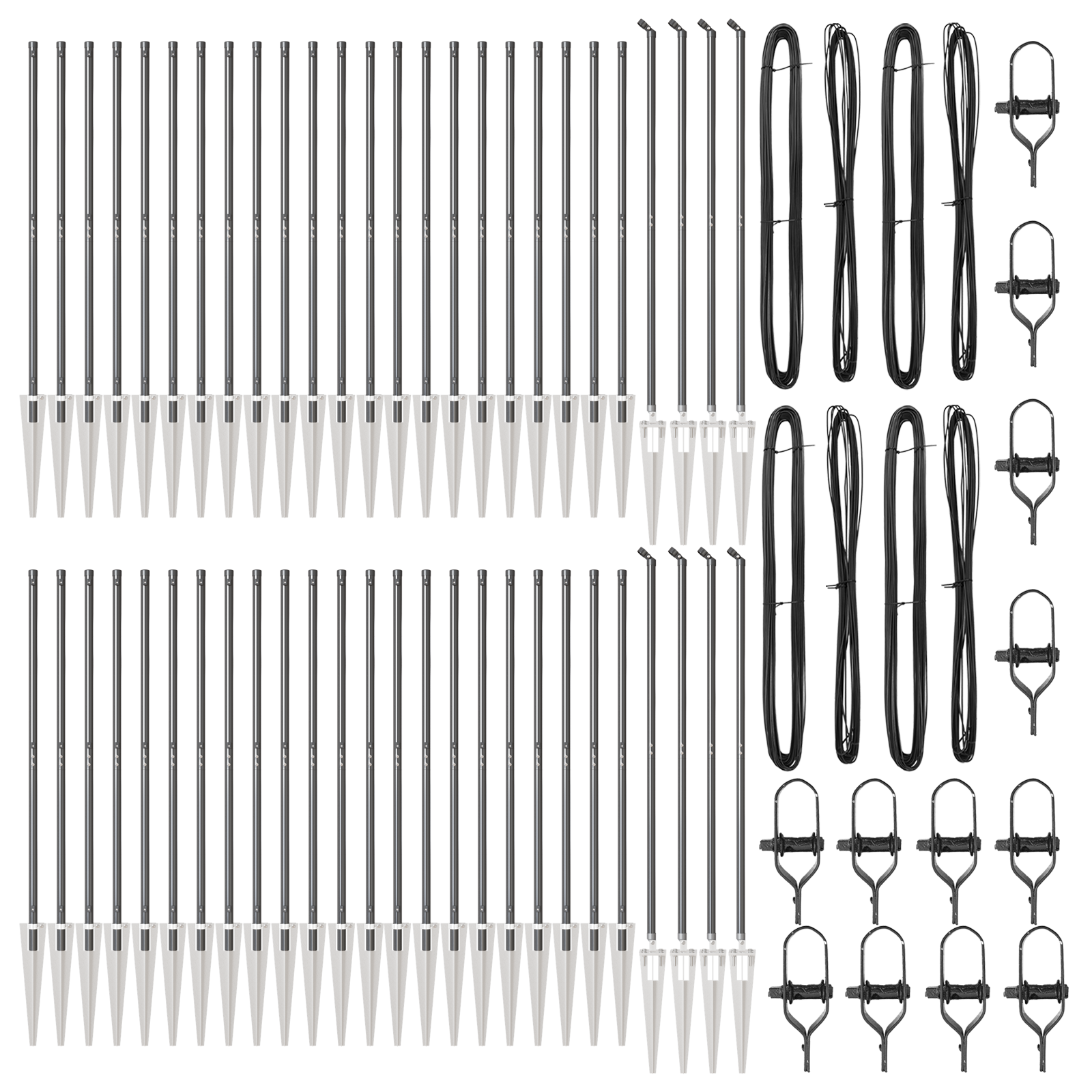 Gjerdepåle Annet 52 pcs Grå 3,2 x 3,2 x 160 cm Stål