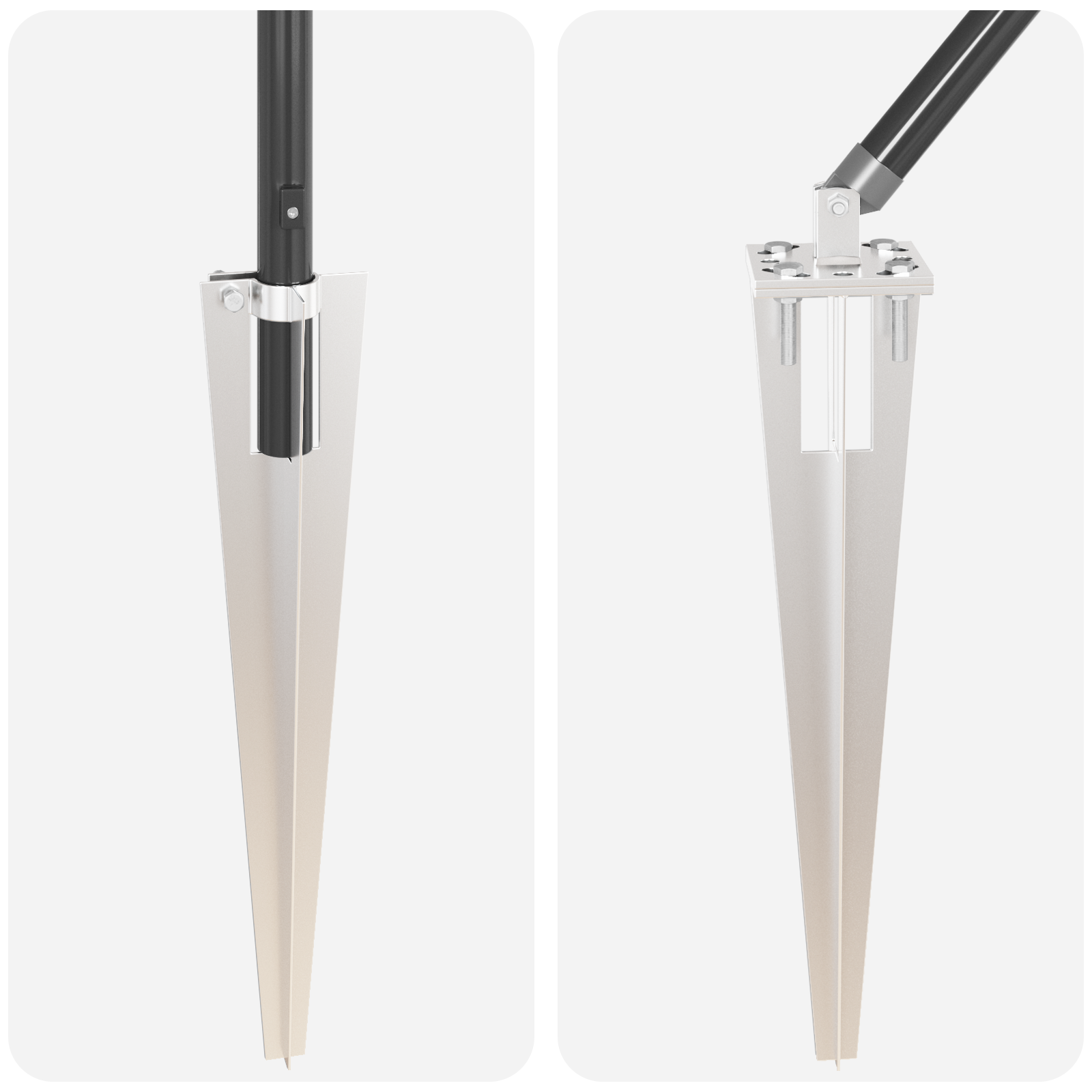 Gjerdepåle Annet 52 pcs Grå 3,2 x 3,2 x 180 cm Stål