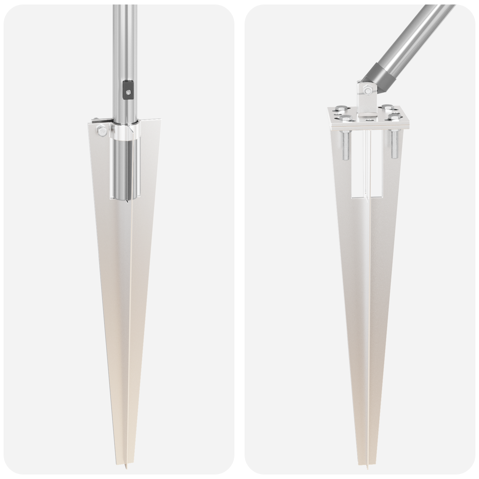 Gjerdepåle Annet 26 pcs Grå 3,2 x 3,2 x 160 cm Stål