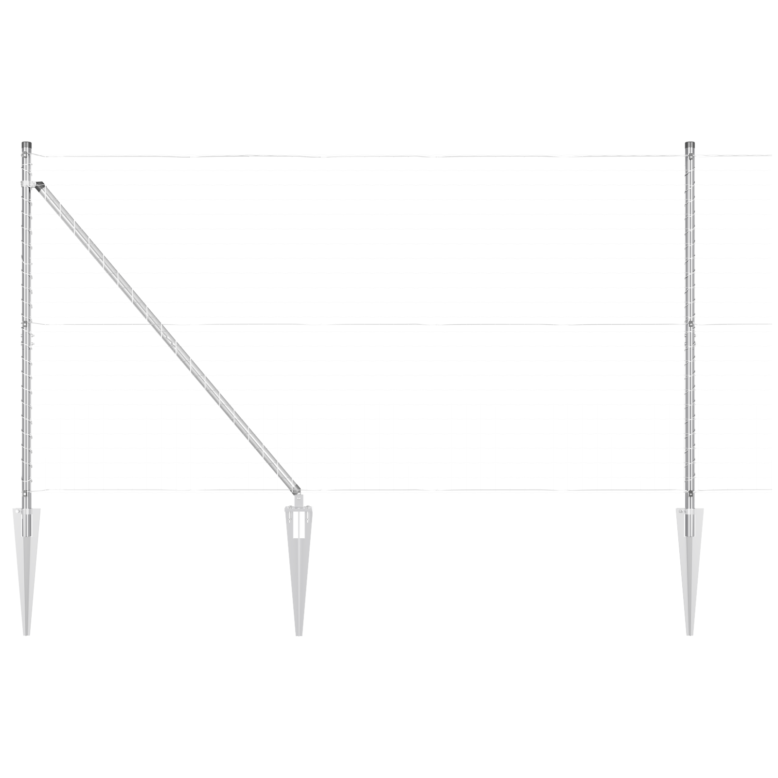 Gjerdepåle Annet 26 pcs Grå 3,2 x 3,2 x 160 cm Stål