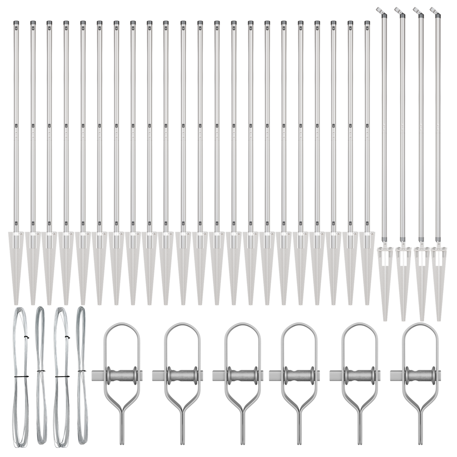 Gjerdepåle Annet 26 pcs Grå 3,2 x 3,2 x 160 cm Stål