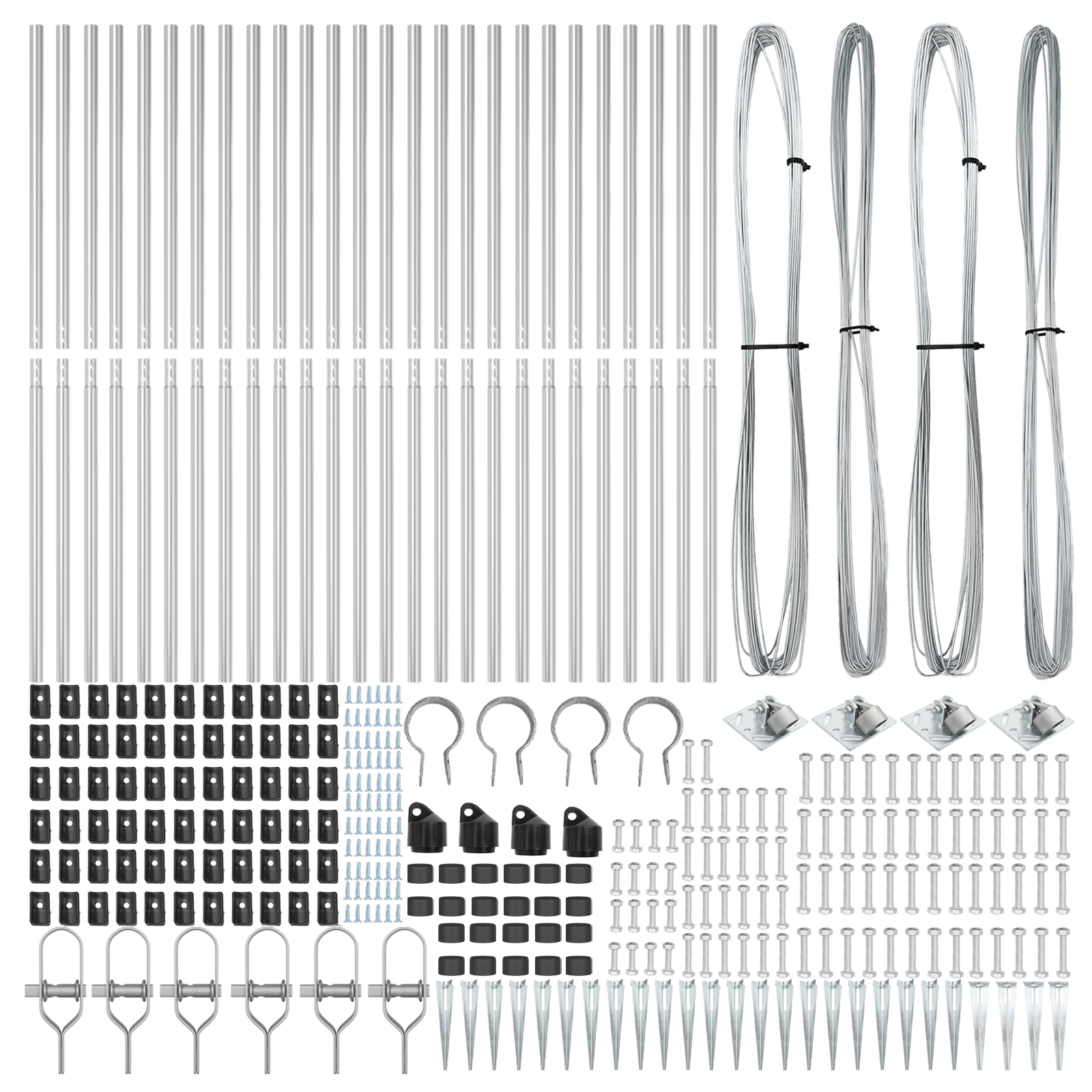 Gjerdepåle Annet 26 pcs Grå 3,2 x 3,2 x 170 cm Stål