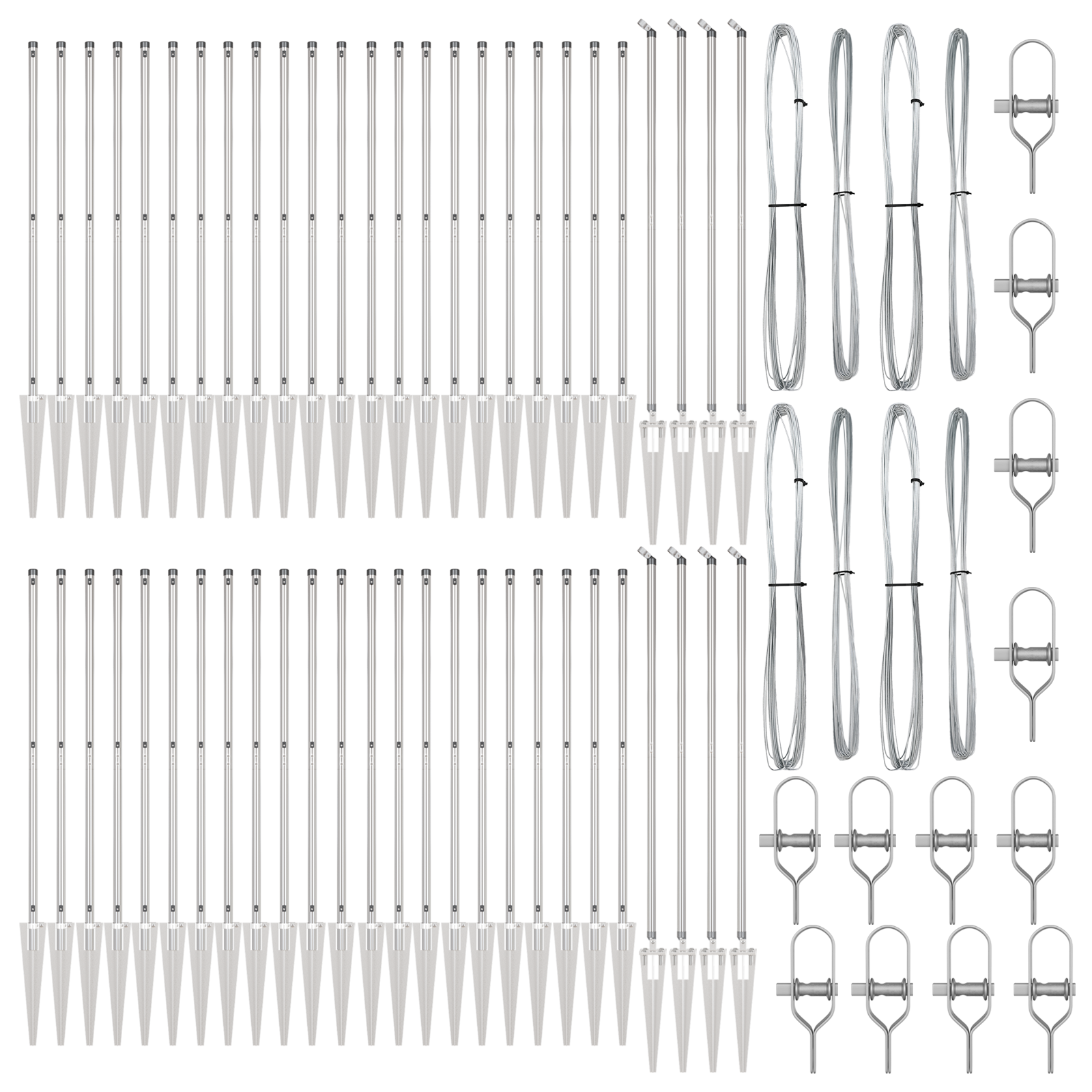 Gjerdepåle Annet 52 pcs Grå 3,2 x 3,2 x 170 cm Stål