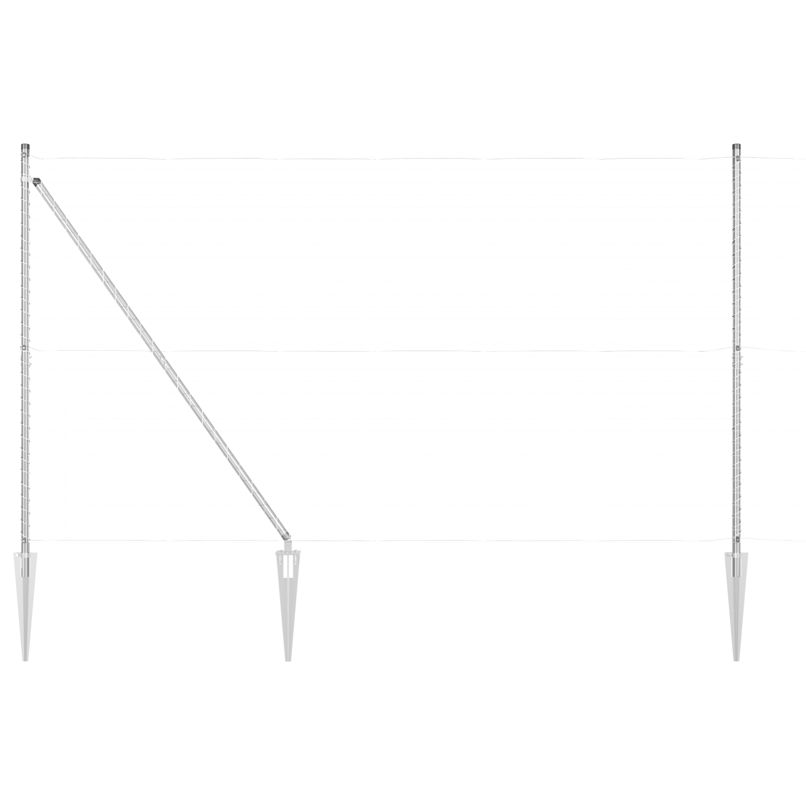 Gjerdepåle Annet 26 pcs Grå 3,2 x 3,2 x 180 cm Stål