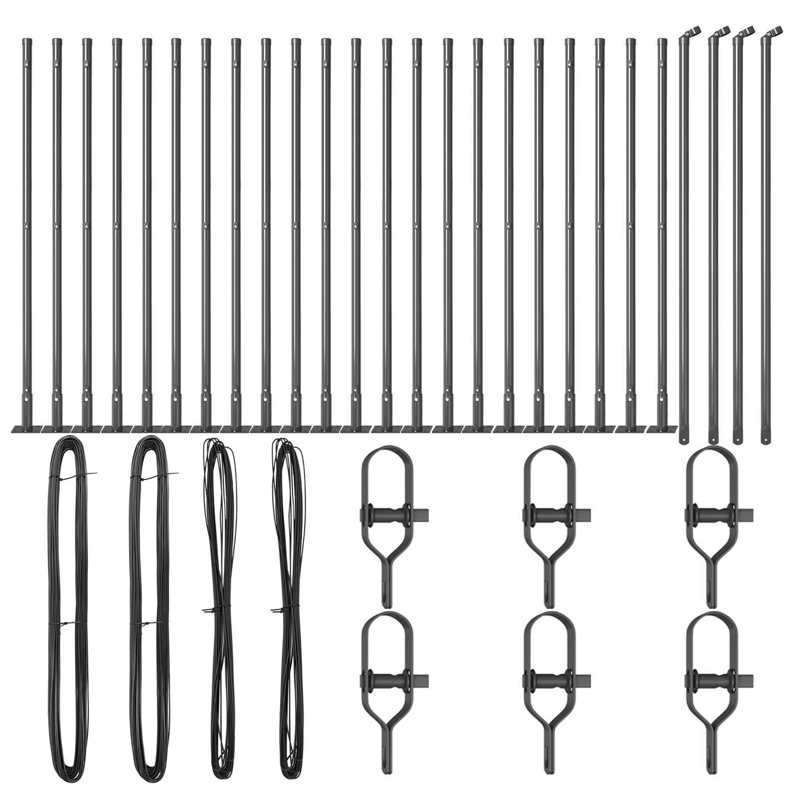 Gjerdepåle Annet 26 pcs Grå 3,2 x 3,2 x 110 cm Stål