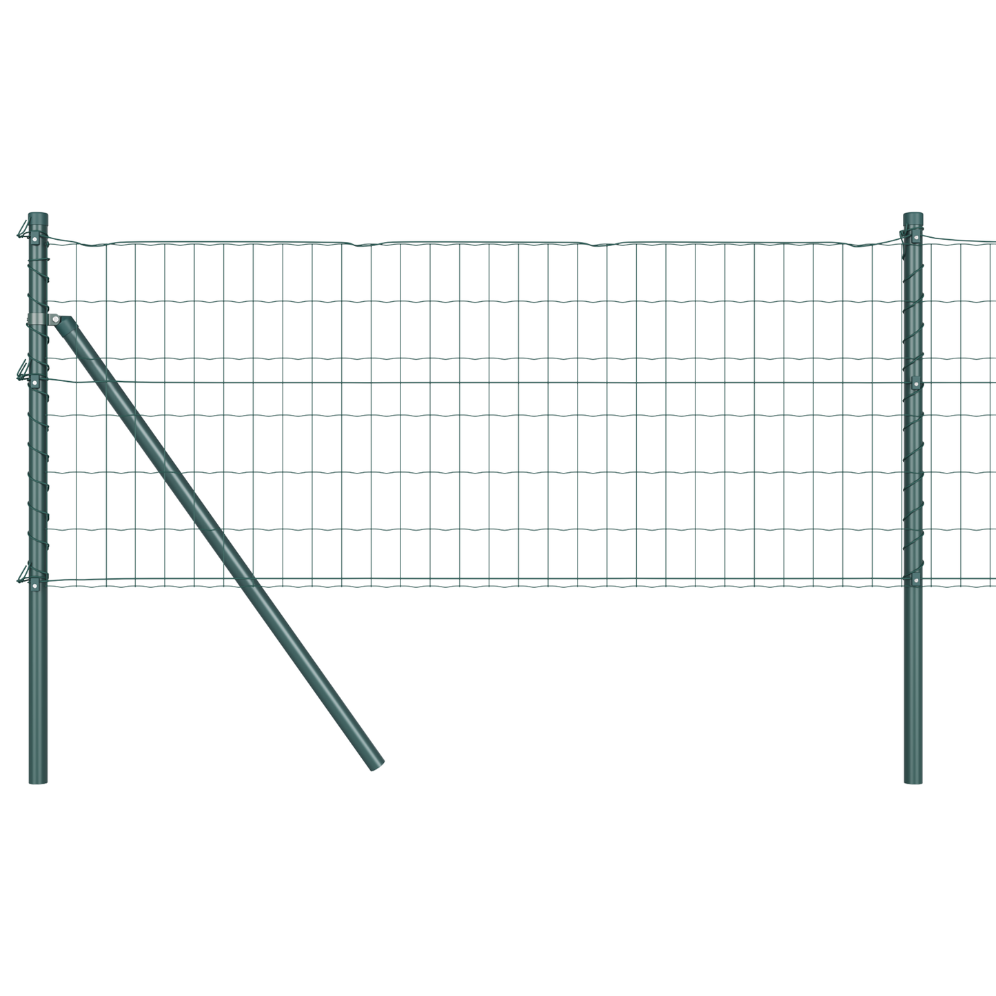 Gjerde med stolpe grønn 0,6 x 10 m Stål og PVC