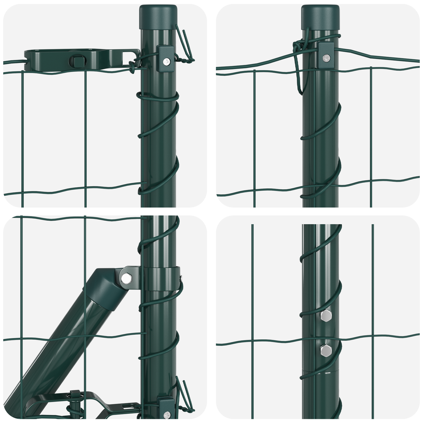 Gjerde med stolpe grønn 1 x 25 m Stål og PVC