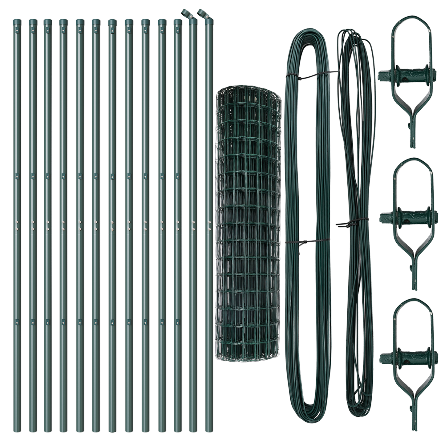 Gjerde med stolpe grønn 1 x 25 m Stål og PVC
