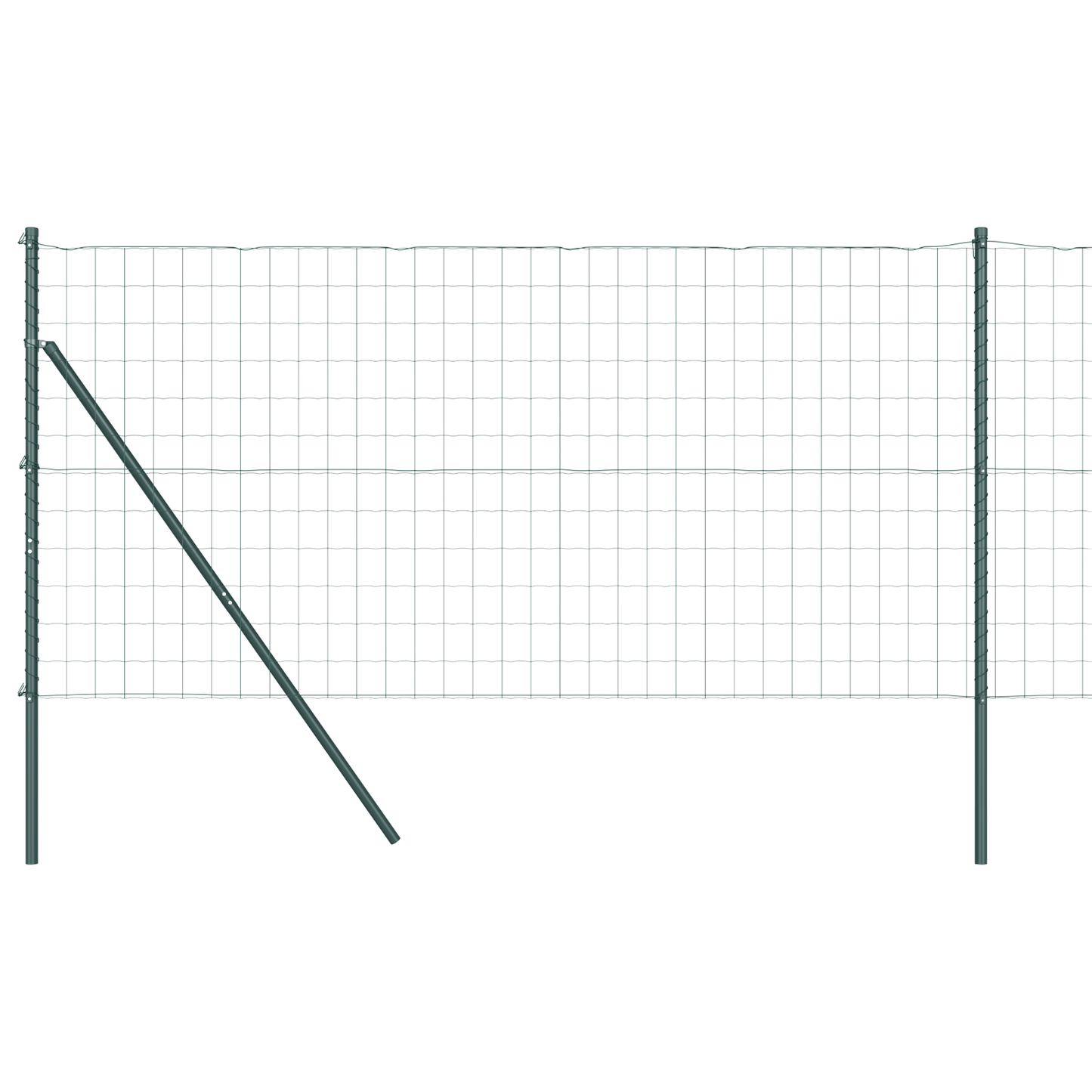 Gjerde med stolpe grønn 1 x 25 m Stål og PVC