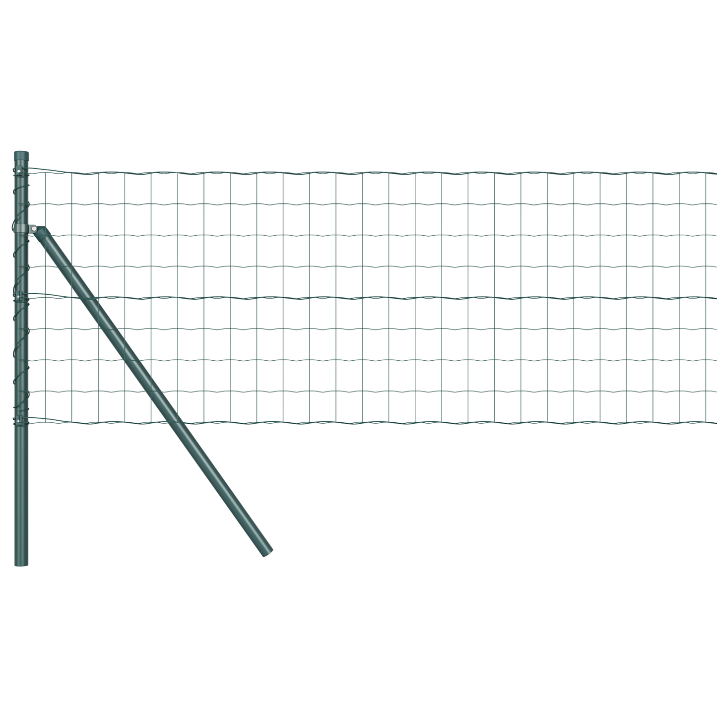 Gjerde med stolpe grønn 0,6 x 25 m Stål og PVC