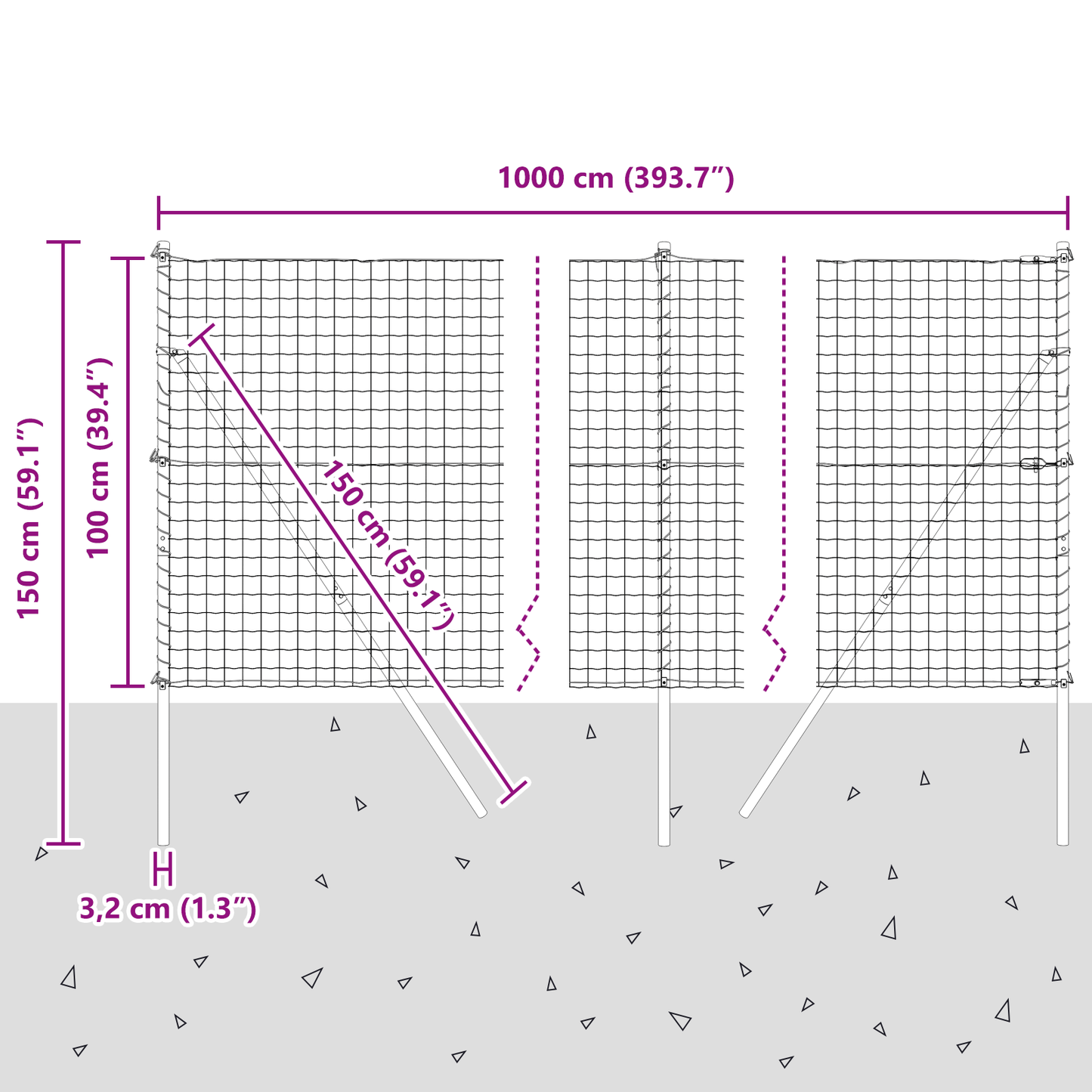 Euro Zaun Festemo 10 x 1 m PVC-belagt stål Grå Mesh