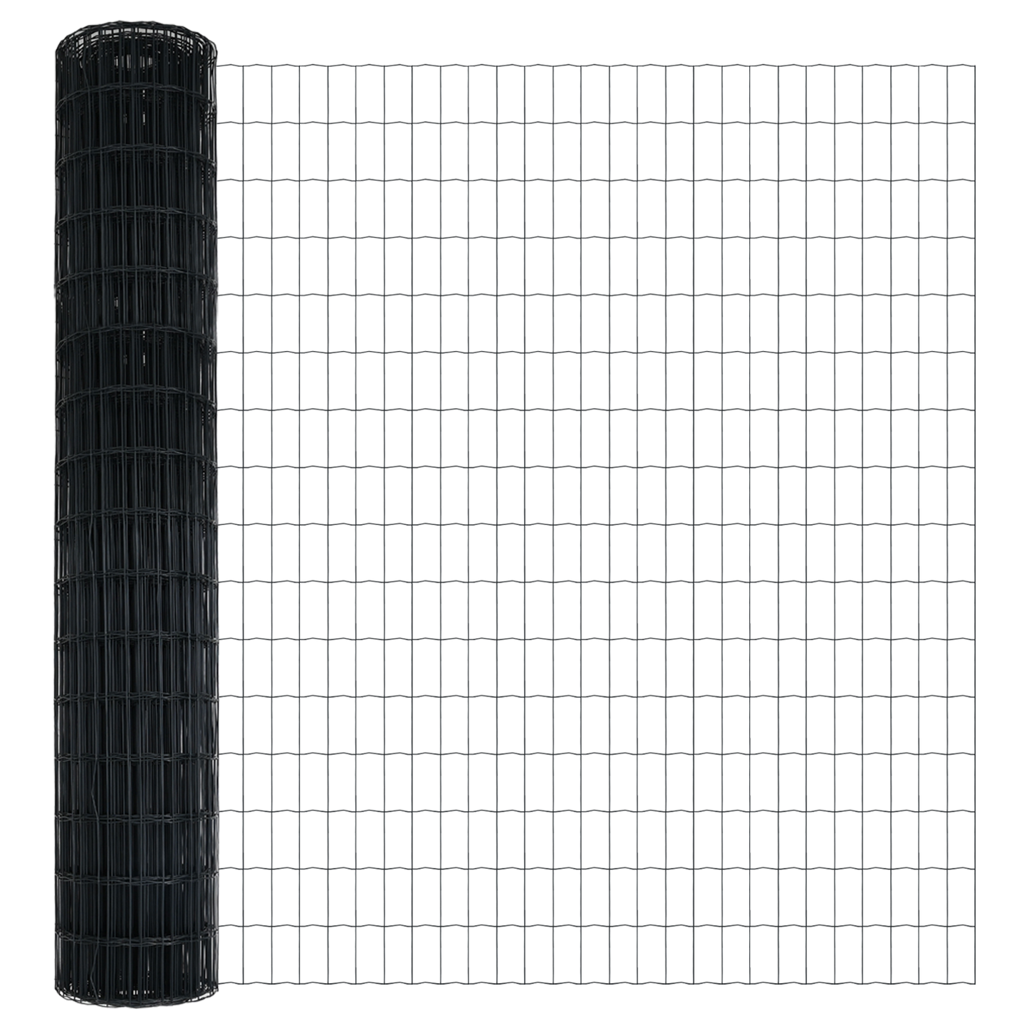 Gjerde med stolpe Grå 1,6 x 10 m Stål og PVC