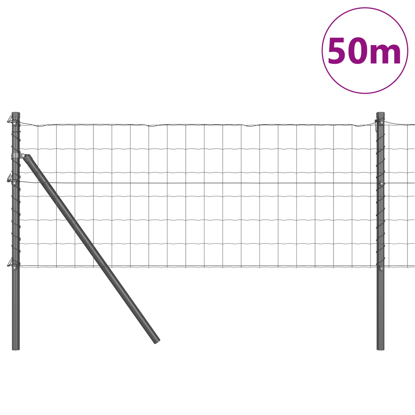 Euro Zaun Festemo 50 x 0,4 m PVC-belagt stål Grå Mesh