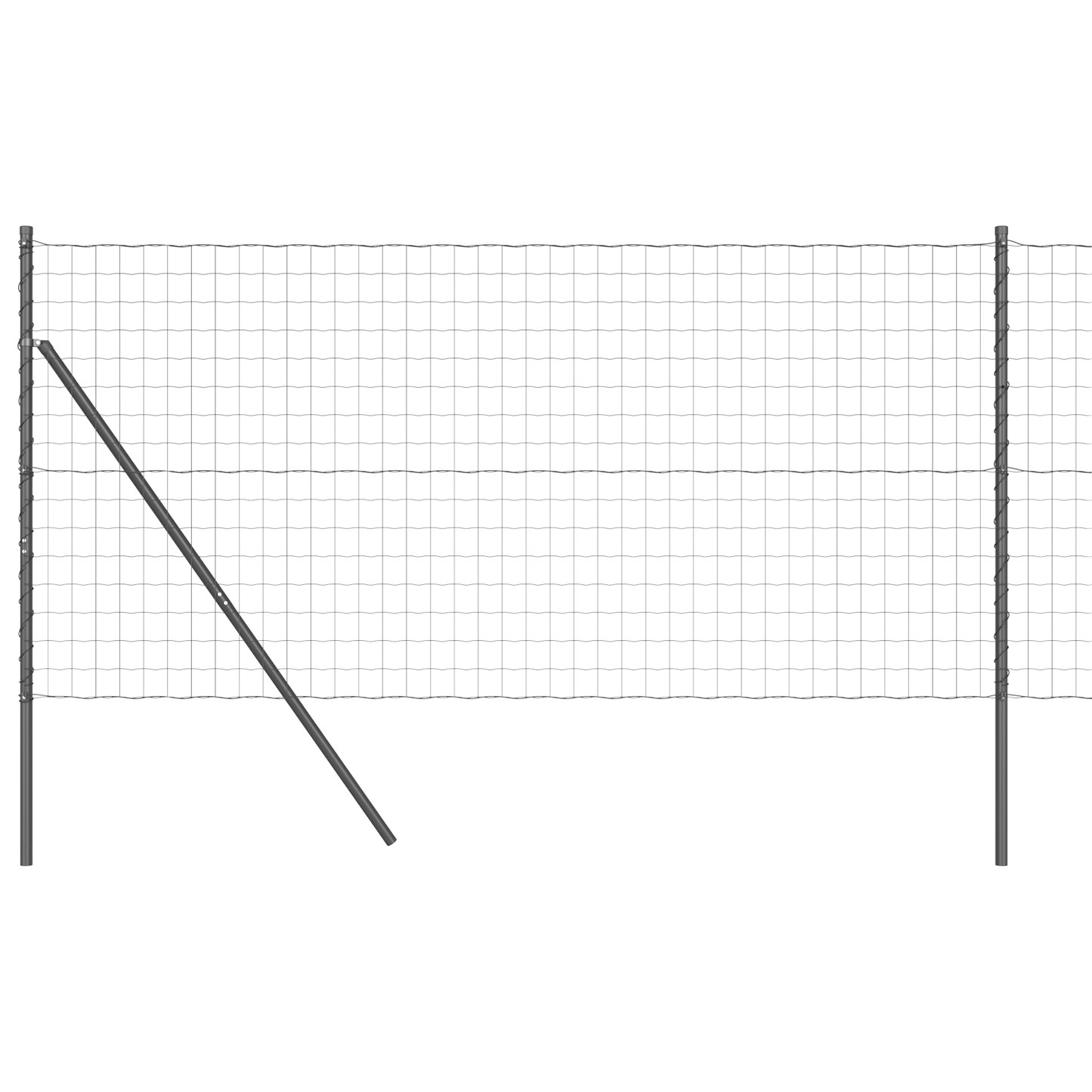 Gjerde med stolpe Grå 1,2 x 25 m Stål