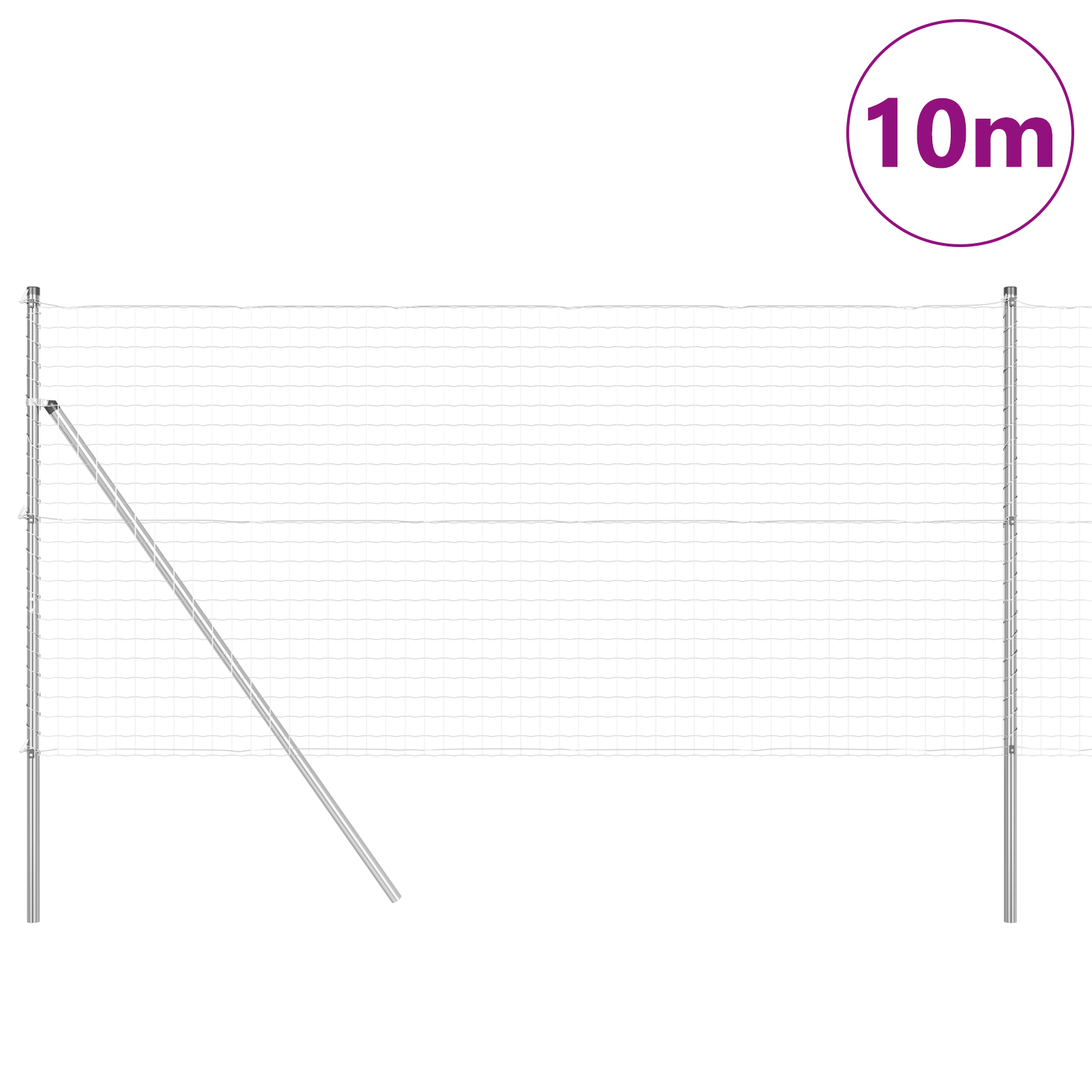Gjerde med innlegg. sølv 1.2 x 10 m Stål