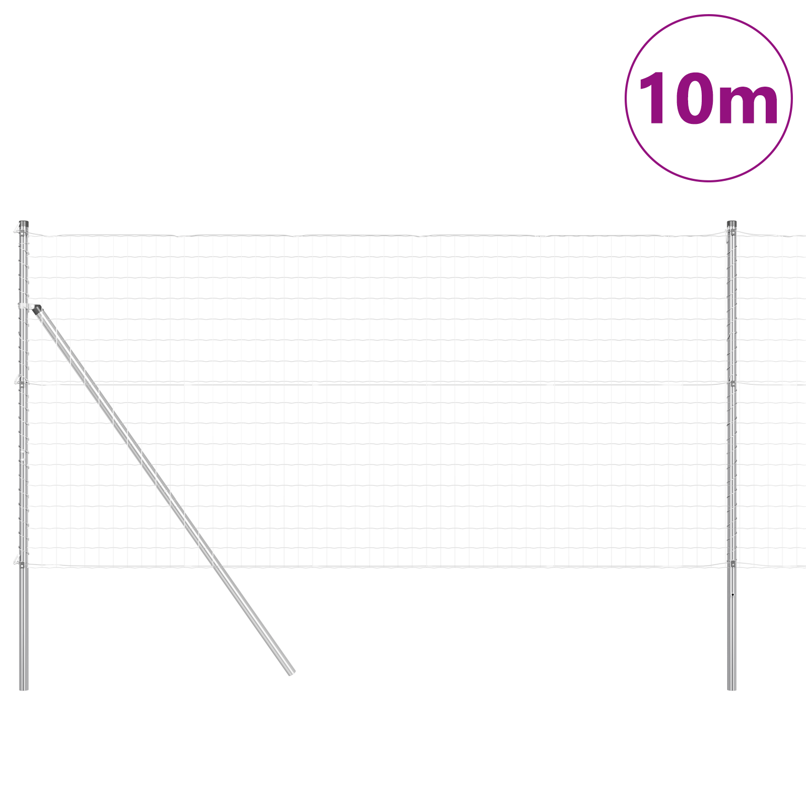 Gjerde med innlegg. sølv 1.2 x 10 m Stål