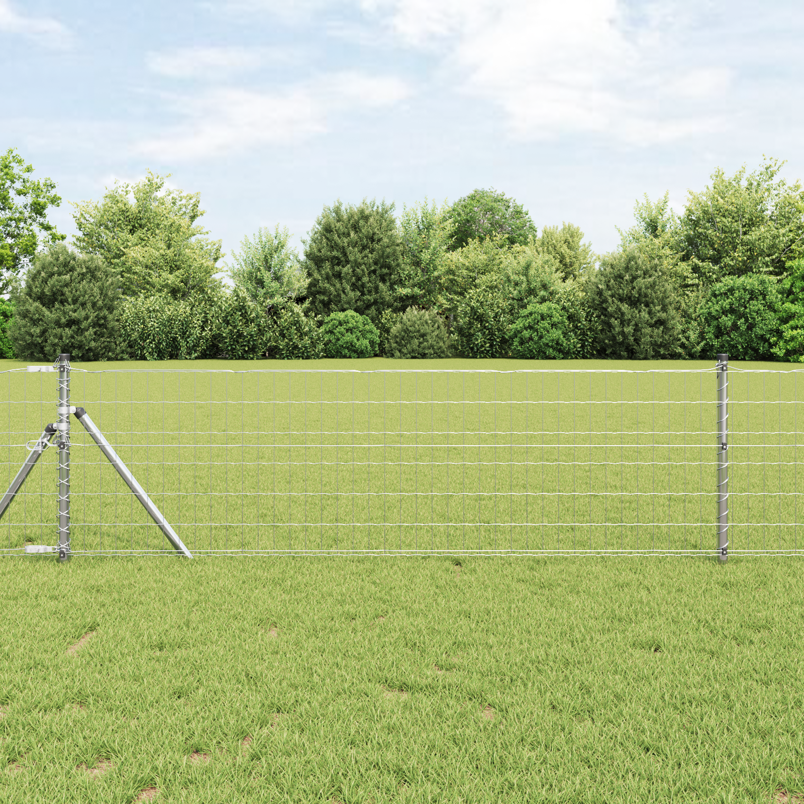 Gjerde med innlegg. sølv 0.8 x 25 m Stål