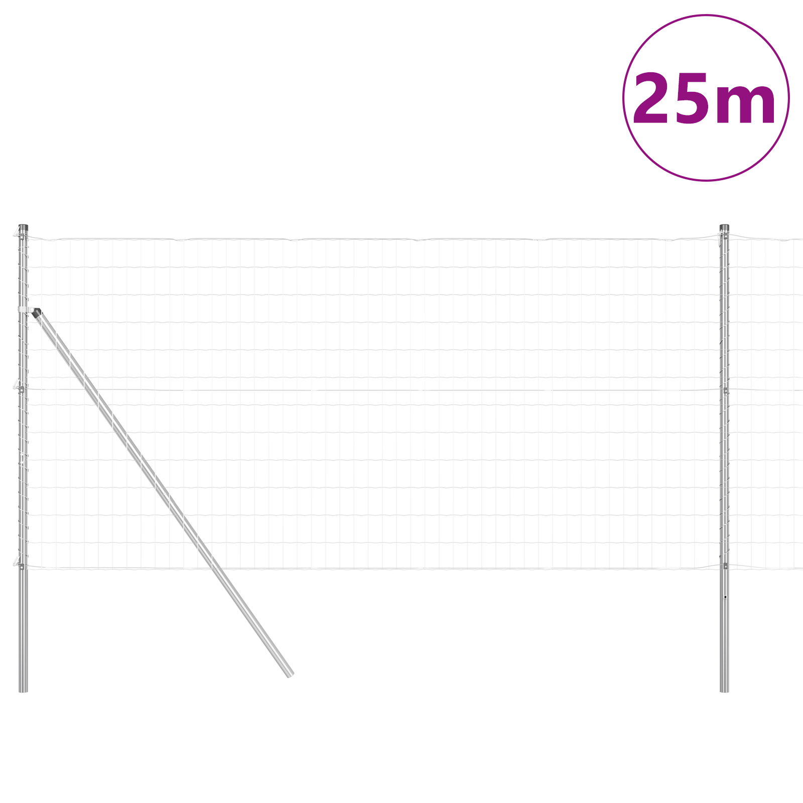 Gjerde med innlegg. sølv 1.2 x 25 m Stål