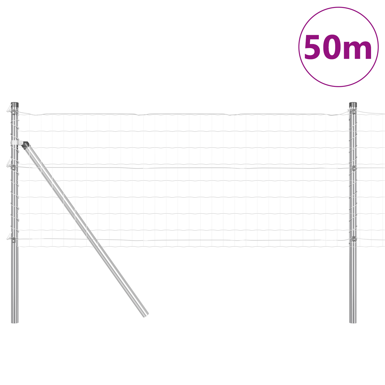 Gjerde med innlegg. sølv 0.4 x 50 m Stål