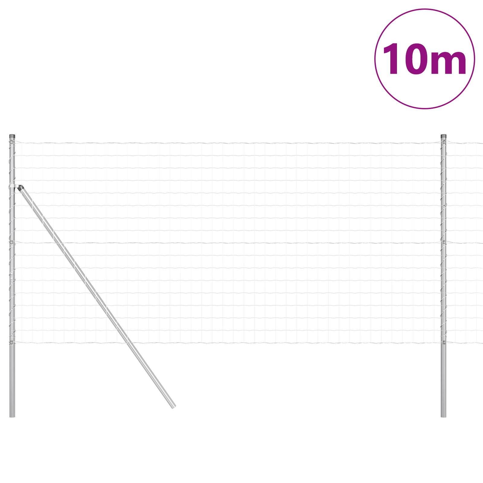 Gjerde med innlegg. sølv 1.2 x 10 m Stål
