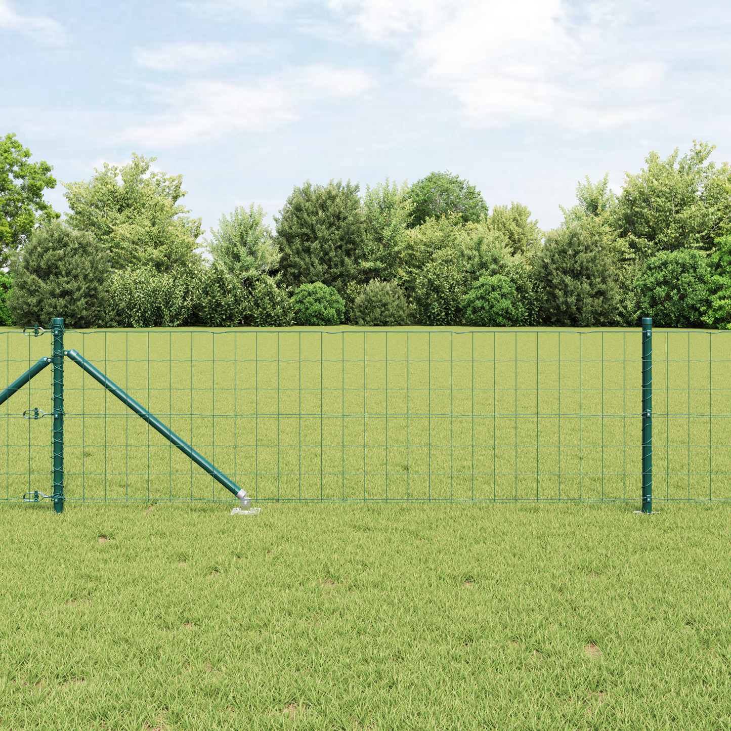 Euro-gjerde med pigger 10 x 0,6 m PVC-belagt stål Grønn Mesh