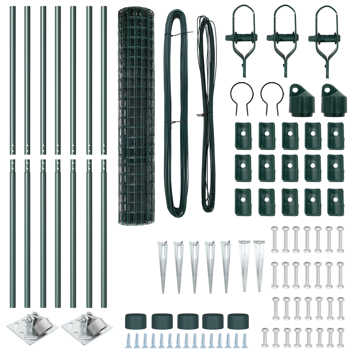 Euro-gjerde med pigger 10 x 1,5 m PVC-belagt stål Grønn Mesh