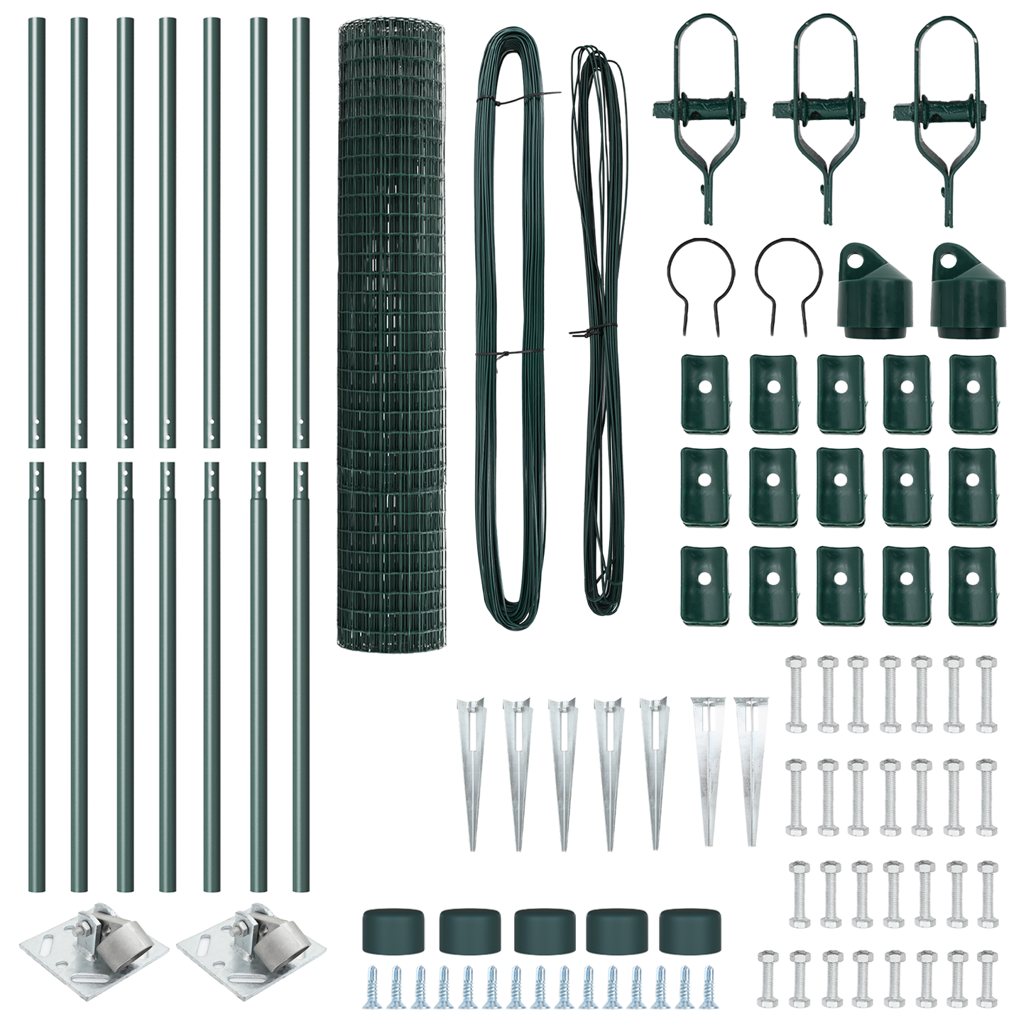 Euro-gjerde med pigger 10 x 1,6 m PVC-belagt stål Grønn Mesh