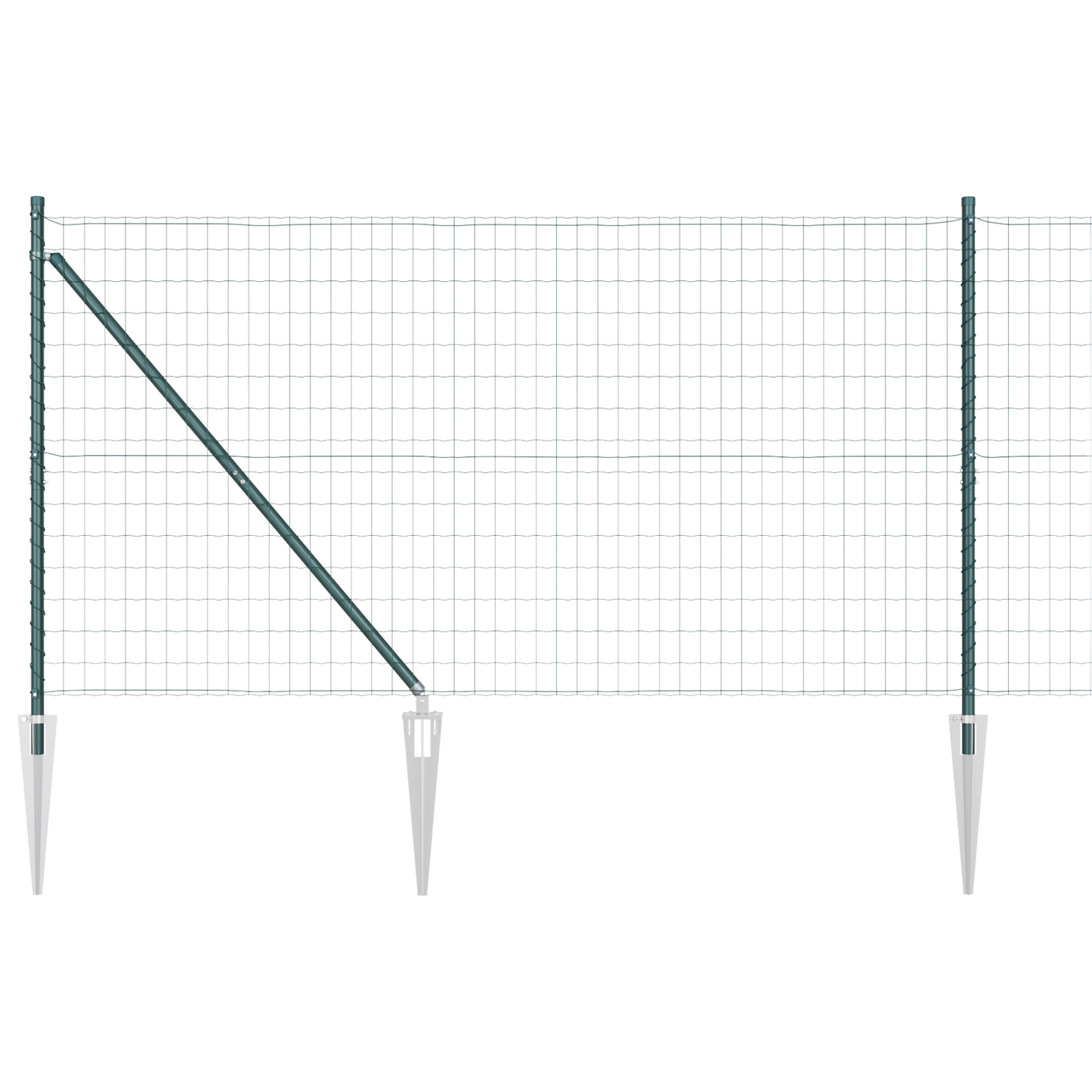 Euro-gjerde med pigger 25 x 1,2 m PVC-belagt stål Grønn Mesh