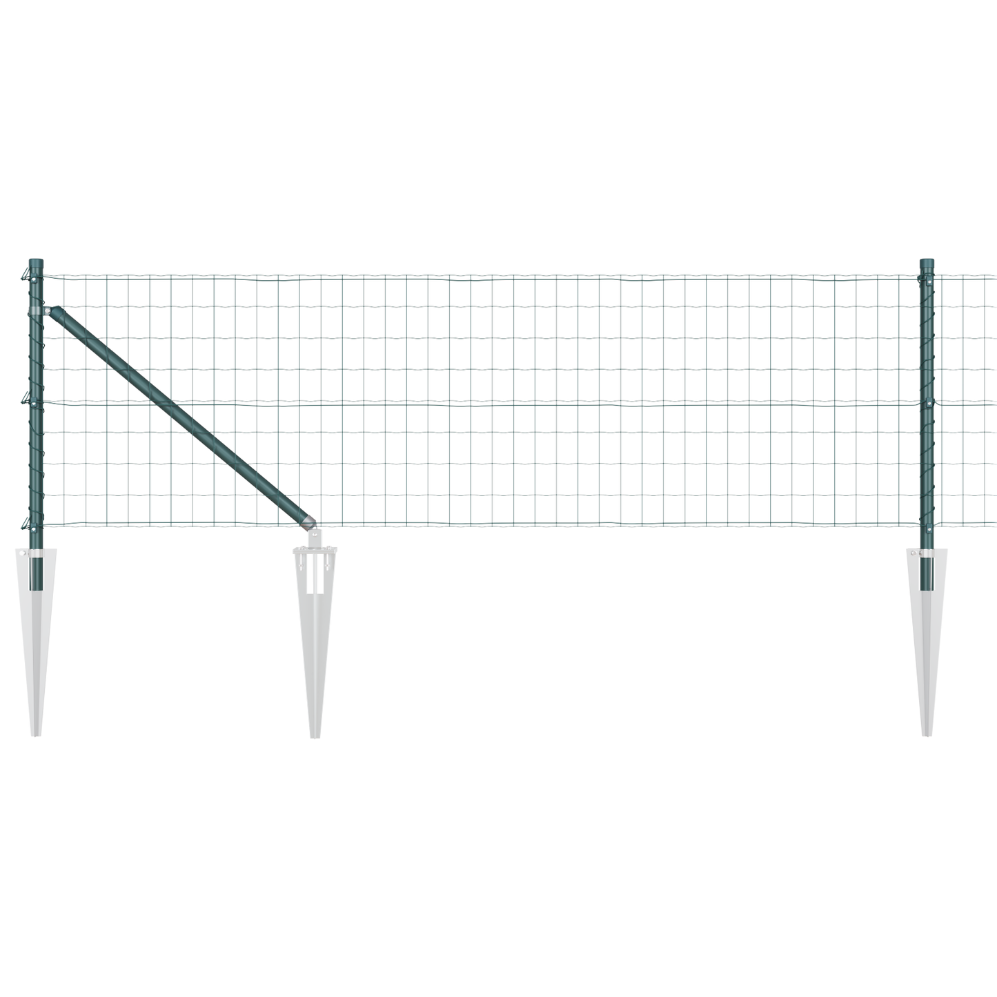 Euro-gjerde med pigger 25 x 0,8 m PVC-belagt stål Grønn Mesh