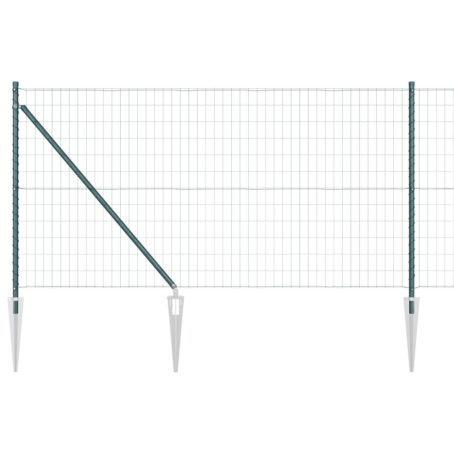 Euro-gjerde med pigger 25 x 1 m PVC-belagt stål Grønn Mesh