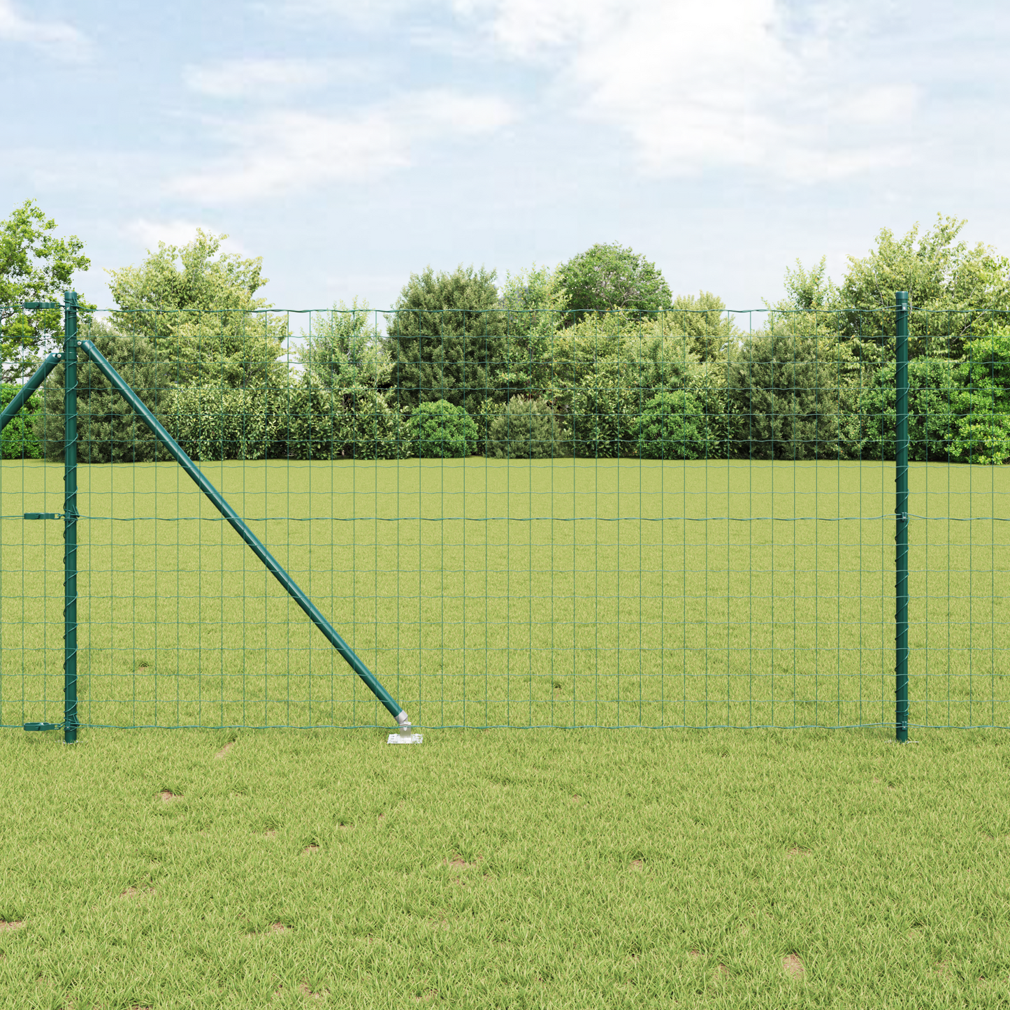 Euro-gjerde med pigger 25 x 1,0 m PVC-belagt stål Grønn Mesh