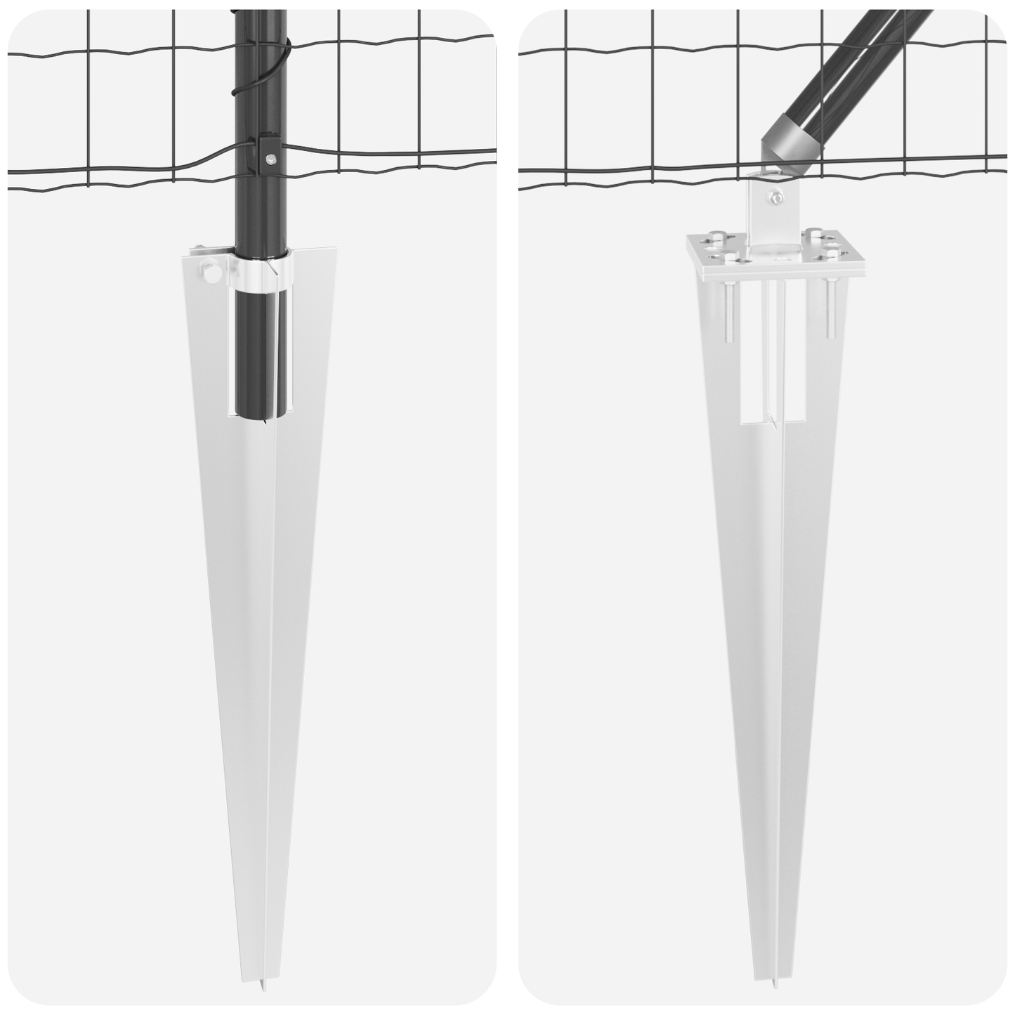 Euro-gjerde med pigger 10 x 1,6 m PVC-belagt stål Grå Mesh