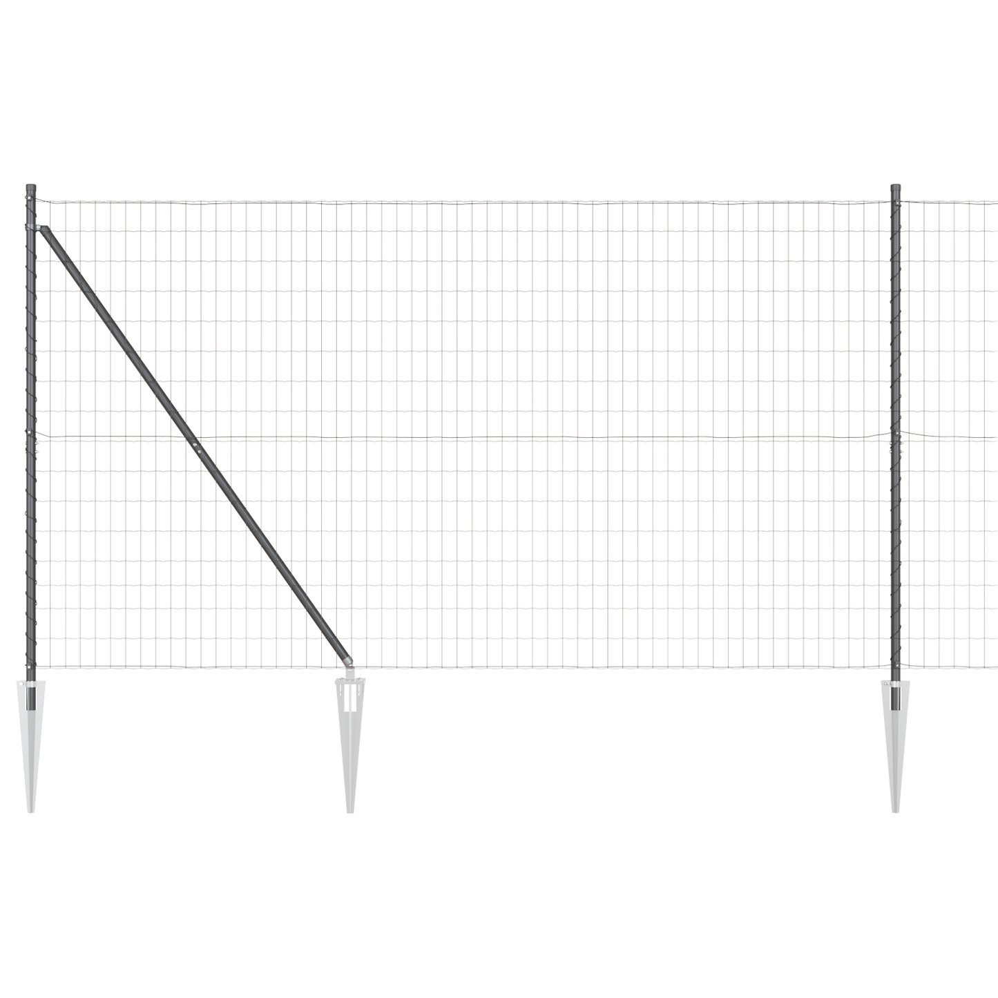 Gjerde med stolpe Grå 1,5 x 10 m Stål og PVC