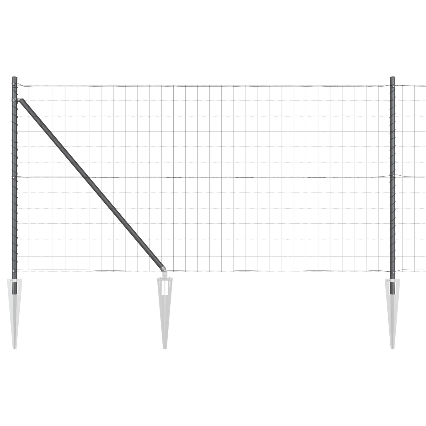 Gjerde med stolpe Grå 1 x 10 m Stål og PVC