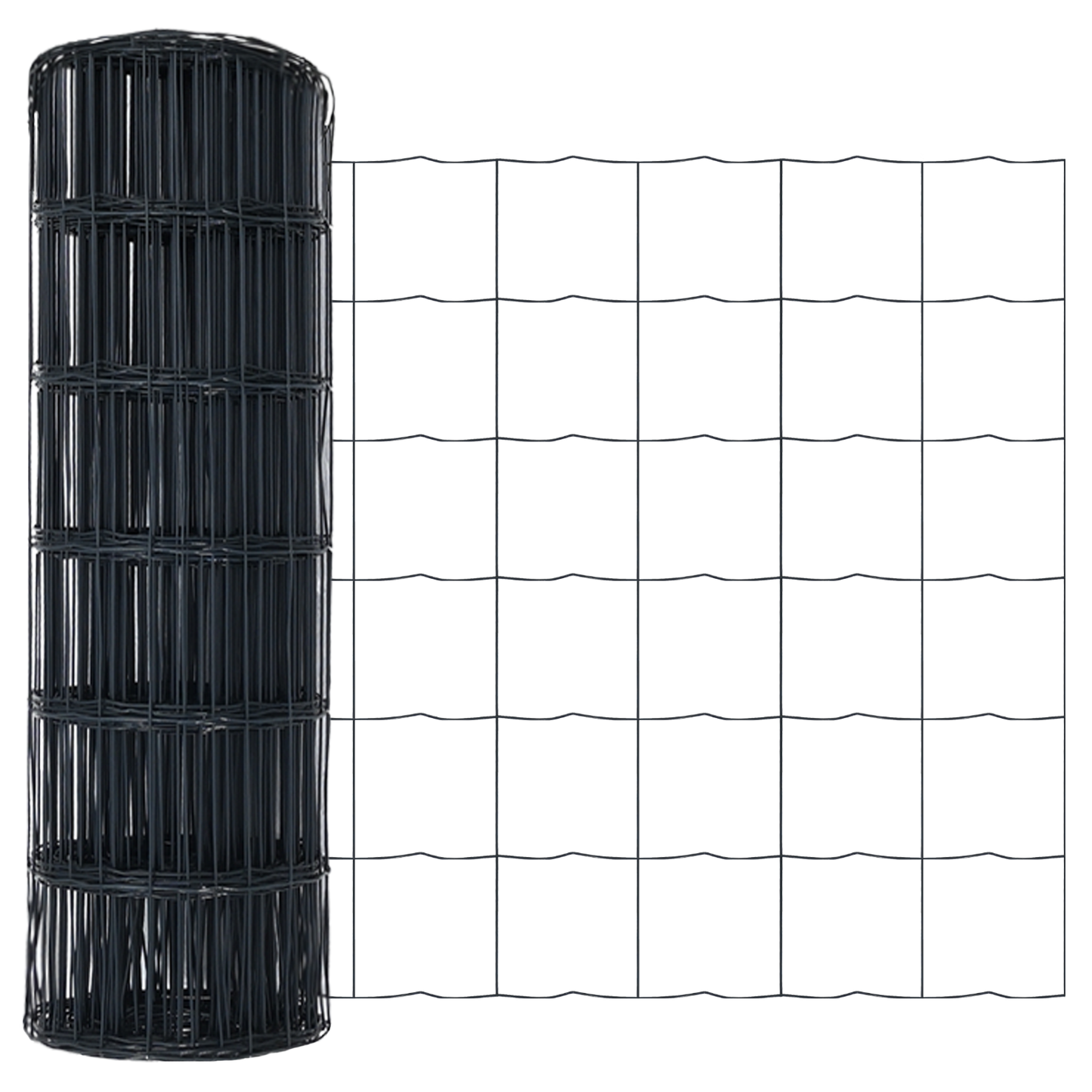Gjerde med stolpe Grå 0,4 x 10 m Stål og PVC