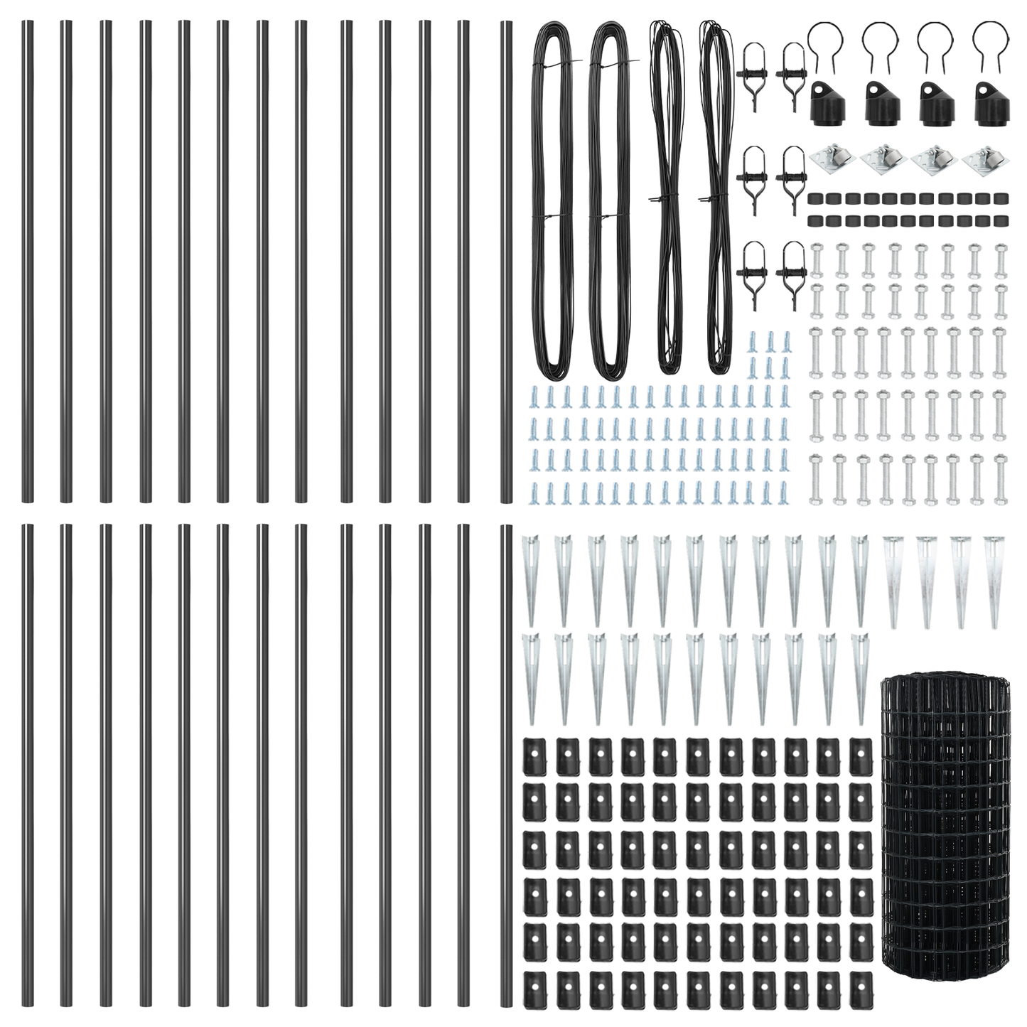 Euro-gjerde med pigger 50 x 0,4 m PVC-belagt stål Grå Mesh