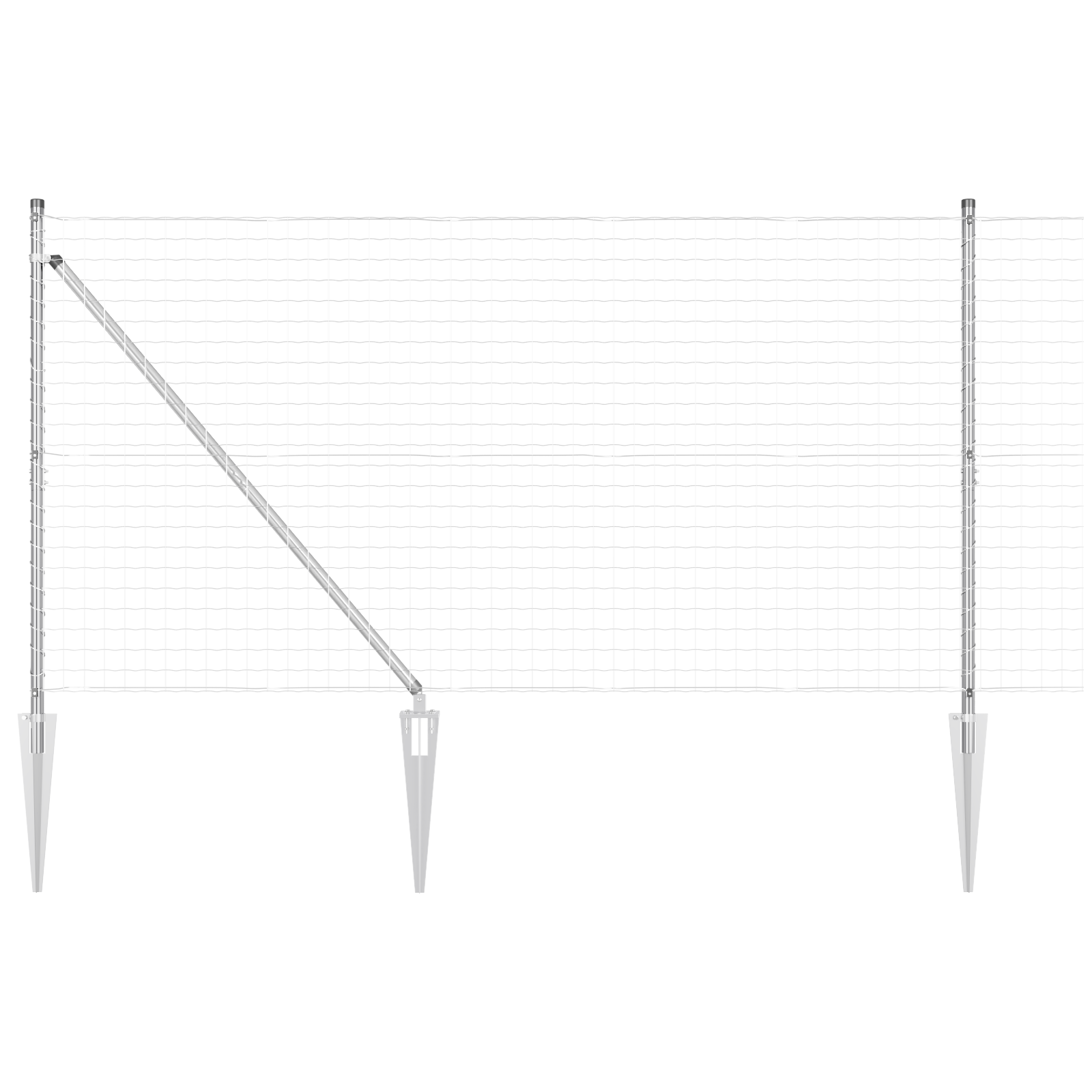 Gjerde med innlegg. sølv 1.2 x 10 m Stål