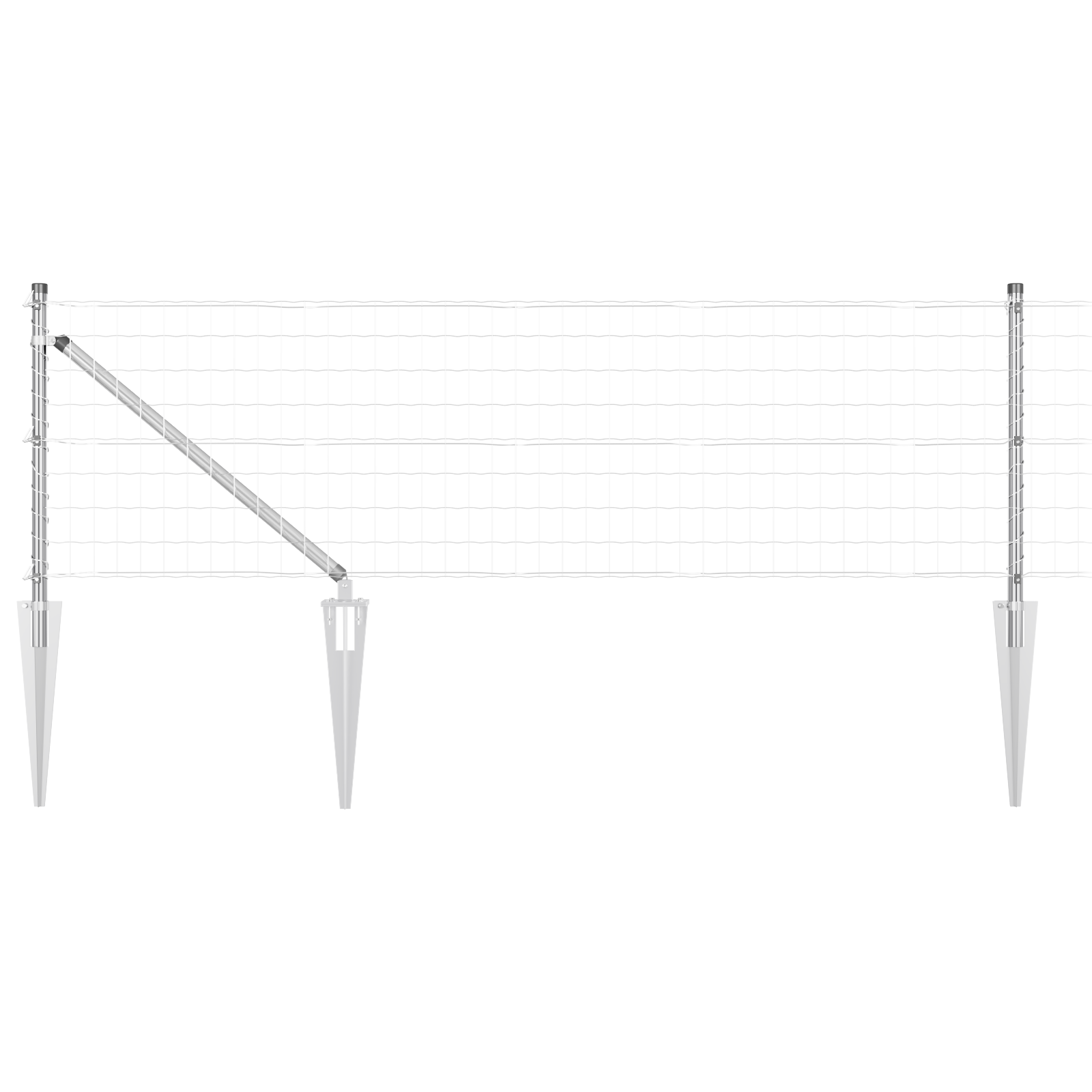 Gjerde med innlegg. sølv 0.8 x 10 m Stål